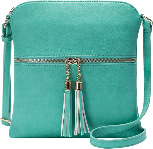 Solene Womens Lightweight Medium Crossbody Purse with Tassel, Perfect Size Crossbody Bags for Daily Use, travel...