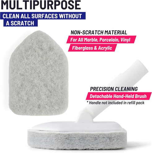 Replacement Scrubber Sponge Head Scrubber Refill for Extendable Tub Tile Shower Scrubber for Cleaning Non-Scratch (2X Scrubber Sponge Gray)...