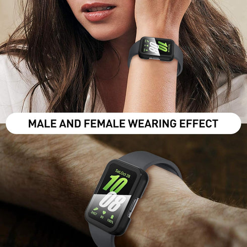 Suoman 2-Pack for Samsung Galaxy Fit3 Case, Full-Coverage Screen Protector Tempered Glass Bumper Cover Case for Samsung Galaxy Fit3 Smartwatch for...