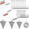 Surf Saltwater Fishing Tackle Kit,36PCS Surf Fishing Leader Rigs with Pyramid Sinkers Disc Sinkers Fishing Wire Leader Circle Hooks Saltwater Fish...