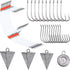 Surf Saltwater Fishing Tackle Kit,36PCS Surf Fishing Leader Rigs with Pyramid Sinkers Disc Sinkers Fishing Wire Leader Circle Hooks Saltwater Fish...