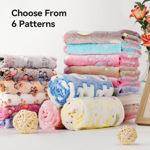 PJYuCien Blankets 1 Pack 3 - Fluffy Premium Fleece Flannel Throw Dog Blanket, Soft Warm Cute Print Cat Blanket, 23"x16" Pet Blankets for Small Dog...