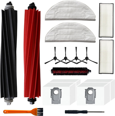 13PCS Accessories Kit Compatible with Roborock S8 Pro Ultra Robot Vacuum Cleaner, 1 Set Main Brush, 1 Rolling Brush, 2 HEPA Filters, 4 Side Brushe...