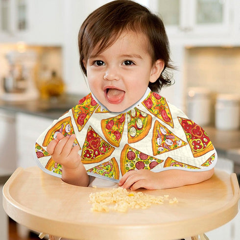 Pizza Slice With Fruit Vegetable Muslin Burp Cloths for Baby 1 Pack Soft 100% Cotton Baby Washcloths Bibs for Boy Girl...