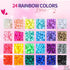 24 Colors Pony Beads for Bracelets, 6x9mm Large Plastic Pony Beads Set Kandi Beads Friendship Bracelet Making Kit for DIY Crafts and Jewelry Makin...