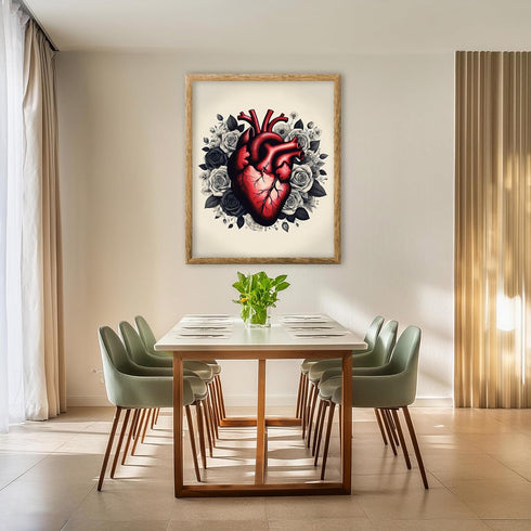 Posterizer 1 pcs-Rustic Floral Heart Shabby Chic Print-Romantic Art-Science & Medical Art- Gift for Men Women Entrepreneur Teens-Decor for Home & ...