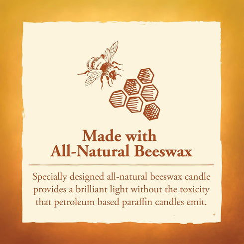 Candle by the Hour 50-Hour Beehive Candle, Eco-friendly Natural Beeswax with Cotton Wick...