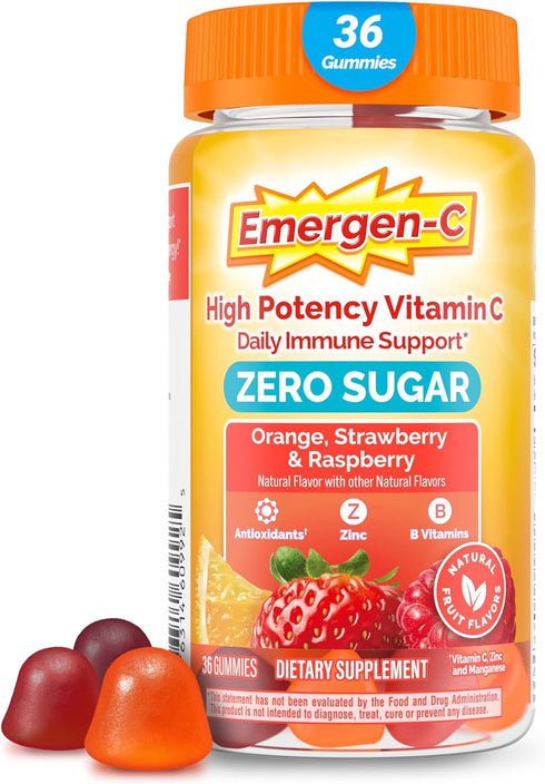 Emergen-C Zero Sugar Immune Support Adult Gummies 36 Count...