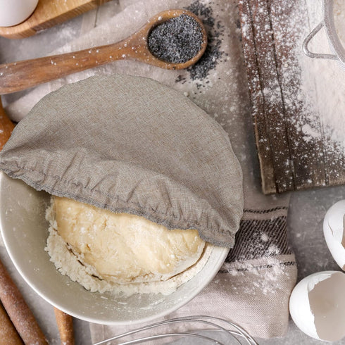 Patelai 10 Pieces Bowl Covers Reusable in 5 Size Stretch Cloth Fabric Bowl Covers Elastic Food Storage Covers Cotton Bread Bowl Covers Reusable Li...