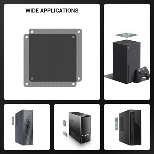 120mm Fan Dust Filter PC, 10Pack PVC Computer Dust Filter Mesh Dustproof Case Cover PC Cooler Fan Filter Grills with 40pcs Screws for Computer Coo...