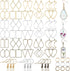 Inbagi 180 Pieces Open Bezels for Resin Jewelry Making Kit Hollow Frame Pendants Resin Craft Assorted Geometric Frame Charms for Resin Casting Nec...