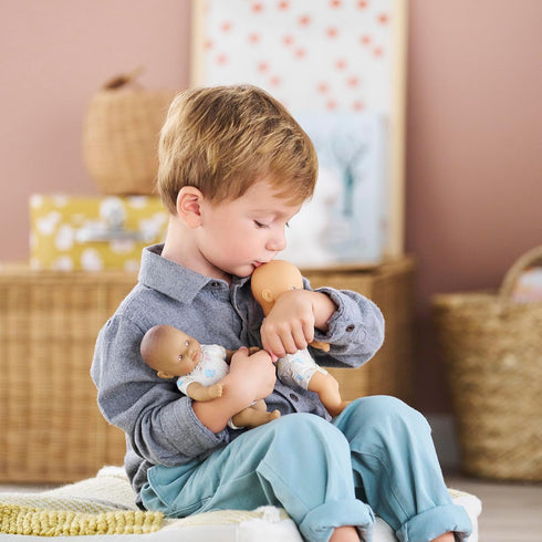 Corolle Mini Calin Bunnies Baby Doll - Small 8" Soft Body with Blue Eyes and Bunny Pattern Outfit, Vanilla-Scented, Easy to Hold - for Kids Ages 1...