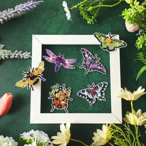 Yuxung DIY Diamond Painting Brooch Vintage Insect Diamond Painting Pins Insect Diamond Art Brooch for DIY Crafts Wedding Party Gift...