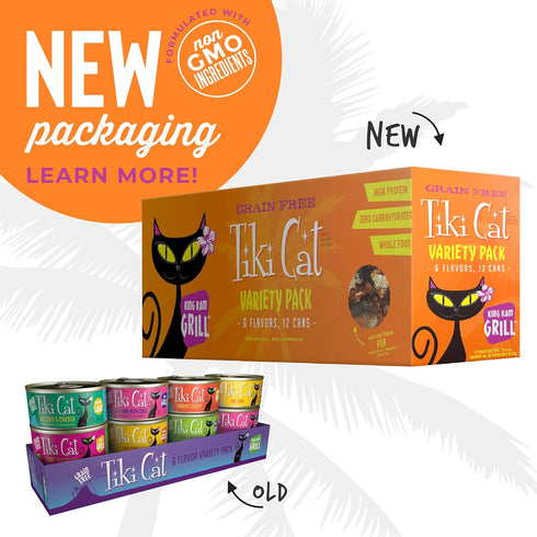 Tiki Cat Grill, Tuna & Crab Surimi, High-Protein and 100% Non-GMO Ingredients, Wet Whole Foods Cat Food for All Life Stages, 2.8 oz. Cans (Pack of...
