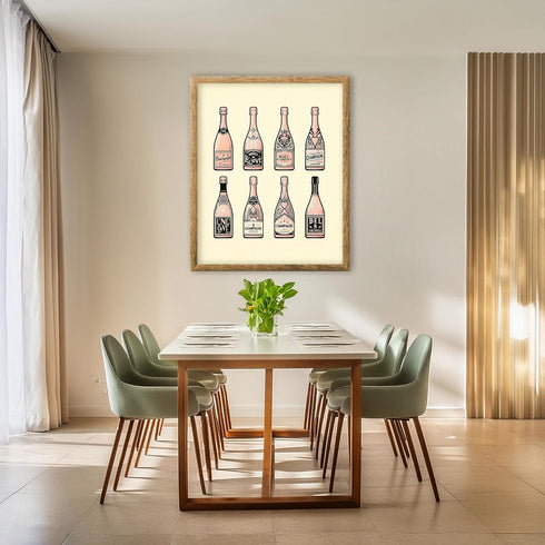 Posterizer 1 pcs-Preppy Girly Print-Aesthetic Cocktail Bottles-Abstract & Modern Art- Gifts for Women-Living Room Bedroom Decor- unframed wall art...