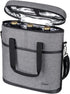 Tirrinia Insulated Wine Gift carrier - 3 Bottle Travel Wine Carry Cooler Tote Bag with Handle and Adjustable Shoulder Strap, Grey...