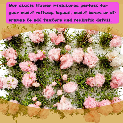 Woohome Flower Cluster Flower Vegetation Groups Grass Tufts Miniature Static Scenery for DIY Architecture Building Model Railway Train Diorama Gar...