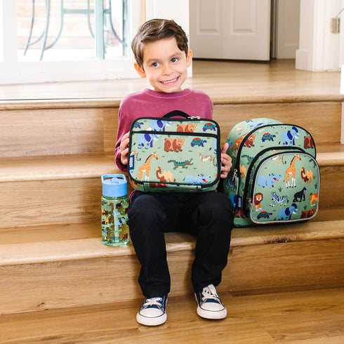 Wildkin Kids Insulated Lunch Box – Durable and Reusable for School & Travel - Wild Animals...