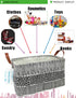 LANGYASHAN Rectangular Storage Bin Collapse Canvas Fabric Cartoon Storage Basket with Handles for Organizing Home Kitchen Boys and Girls Toys Offi...