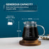Glass Range Coffee Server For Pour Over Coffee & Tea - 800ml/27oz Ovalware Microwave Safe & Heatproof 2.5mm Thick Glass Body...