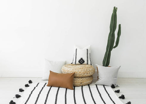 Woven Nook - Modern & Luxurious 12" x 20" Decorative Lumbar Throw Pillow Cover - Durable Quality & Machine Washable - Milo Design - Brown - 1 Pack...