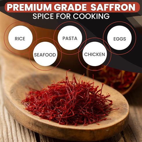 Zand Persian Saffron Threads – 2 Grams Premium Grade A Organic Pure Saffron Spice Thread for Cooking Basmati Rice, Paella, Risotto and More – in D...