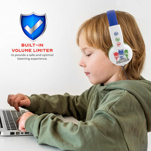 PJ Masks Kids Safe Over The Ear Headphones HP2-03120| Kids Headphones, Volume Limiter for Developing Ears, 3.5MM Stereo Jack, Recommended for Ages...