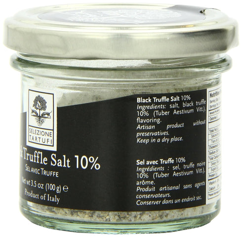 Selezione Tartufi Black Truffle Sea Salt 10% - Truffle Salt for Finishing & Cooking (3.5 Ounces)...