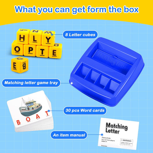 Matching Letter Game, Alphabet Spelling & Reading Words, Objects & Color Recognition, Early Learning Educational Toy for Preschool & Kindergarten ...