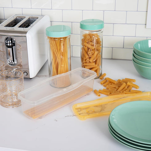 Microwave Pasta Cooker with Strainer, Pasta Cooker with Lid, Noodle, Microwave, Yellow...