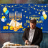 Tatuo Large Happy Hanukkah Party Decoration - Chanukah Photography Backdrop 70.9 x 43.3 Inch Blue Shiny Menorah Lamp...