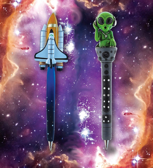 Space Collection Novelty Pen - Kids and Adults Office Supplies Ballpoint Pen, Space Shuttle, Alien, Alien Dj, Space Craft Writing Pen for School a...