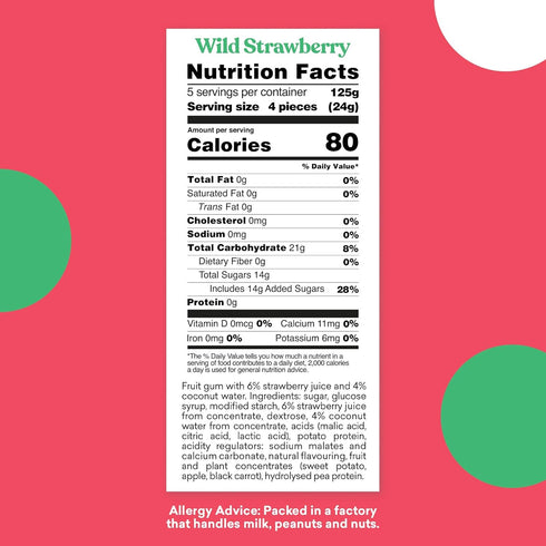 Candy Kittens Wild Strawberry Plant-Based Candy - Palm Oil Free, No Artificial Colors or Sweeteners, Natural Fruit Flavour Candy - Gummy Chewy Gou...
