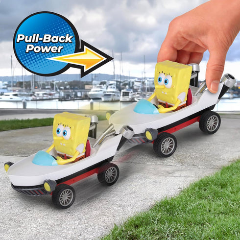 Nick Kart Racers - Pull Back SpongeBob Boatmobile; Straight from The game “Nickelodeon Kart Racers 3: Slime Speedway”; No batteries required; Grip...