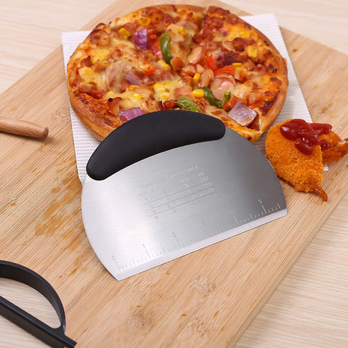 1 pcs Dough Pastry Scraper Chopper/Stainless Steel Dough Scraper Cutter with Ergonomic Rubber Non-Slip Grip/Dough Scraper Cutter/Pro Pastry Pizza ...