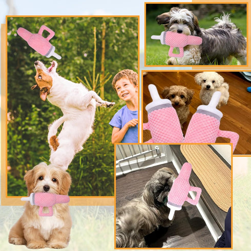 Palksky Cute Pink Tumbler with Handle Dog Toys for Stanley Cup,Upgrade Interactive Dog Toys for Aggressive Chewers,Funny Girl Dog Stuff Toy, Plush...