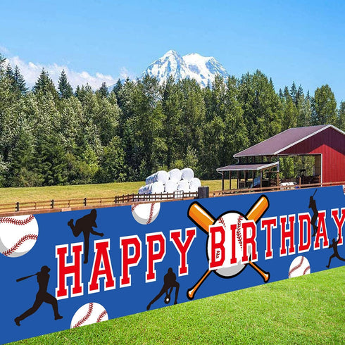 Large Baseball Party Party Banner Decoration - Baseball Sport Birthday Party Supplies Wall Decorations for Indoor/Outdoor(8.2 ×1.5ft)...