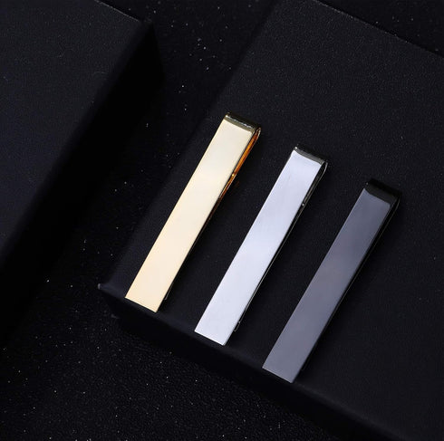 YADOCA 3 Pcs Tie Clips for Men Tie Bar Set Necktie Clips for Wedding Anniversary Business Black Silver-Tone Gold-Tone...