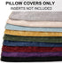 decorUhome Chenille Soft Throw Pillow Covers 18x18 Set of 2, Farmhouse Velvet Neutral Decorative Pillow Covers with Stitched Edge for Couch Sofa B...