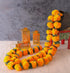 5 PC - 4.5 feet Marigold Garland with Green Leaves |Indian/American Wedding Party Mantle Decoration, Faux Garlands Wedding Garland, Diwali Decorat...