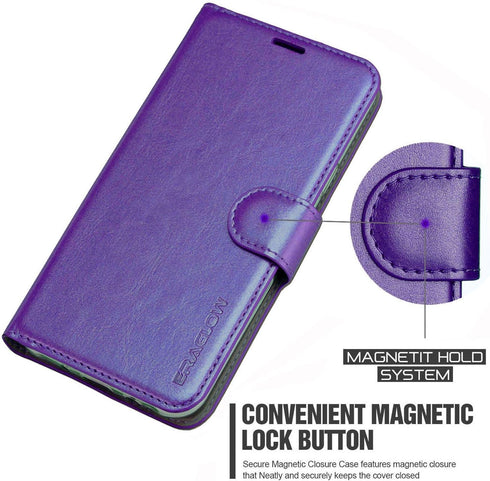 Wallet Case Compatible with Samsung Galaxy S9, Purple, Card Slots & Kickstand...