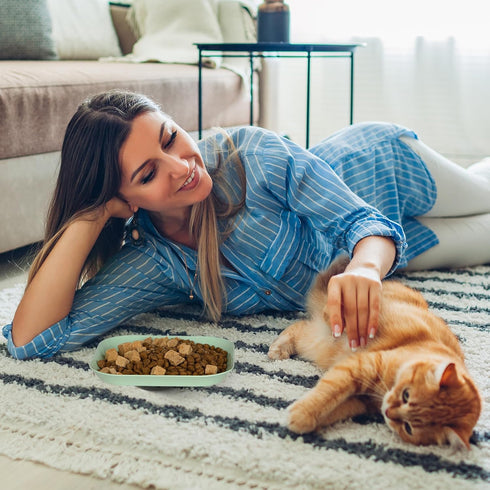 Whisker Fatigue Relief Cat Bowl, 6 Inch Shallow Cat Food Dish Cat Wet Feeding Bowls Wide and Small Pet Plate for Kittens and Short Legged Cat (4Pc...