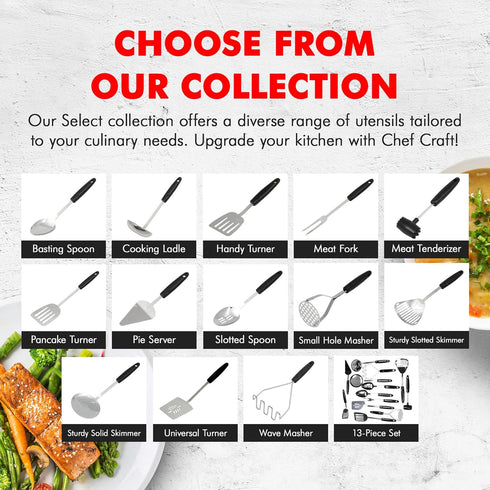 Chef Craft Select Slotted Spoon, 12.75 inch, Stainless Steel...
