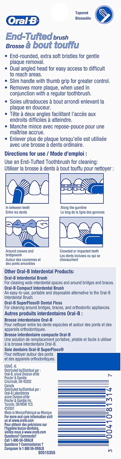 Oral-B End-Tufted Toothbrush, 1 Count...