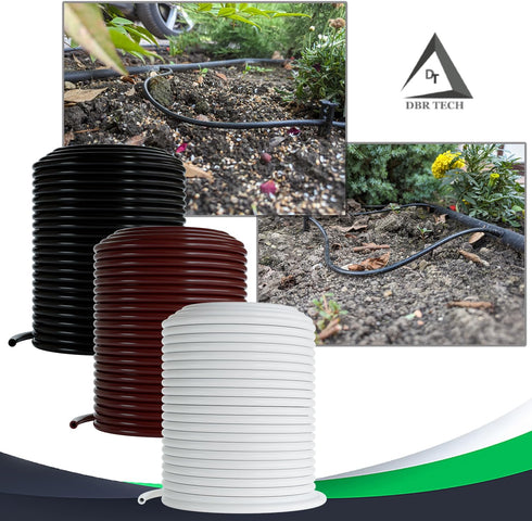1/4 Drip Irrigation Tubing, 50 Feet, Flexible PVC Plastic Drip Irrigation Hose for Gardening, Misting, Hydroponics and DIY Landscape Garden Projec...