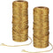 Pangda 2 Rolls 656 Feet Christmas Twine Metallic Bakers Decorative Wrapping Twine String Craft Present Wrapping Cord for Christmas DIY Crafting Pr...