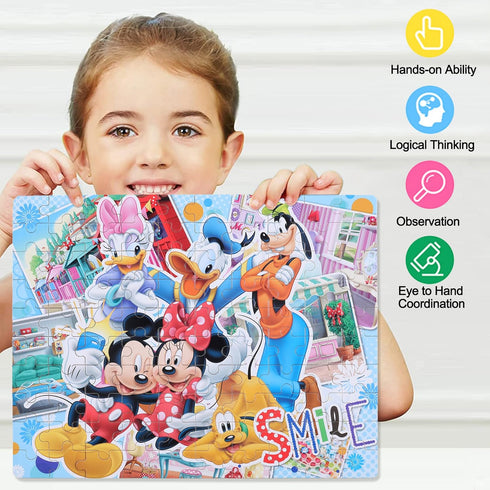 LELEMON Puzzle for Kids Ages 4-8 in a Metal Box 100 Piece Learning Educational Puzzles for Children Girls and Boys...