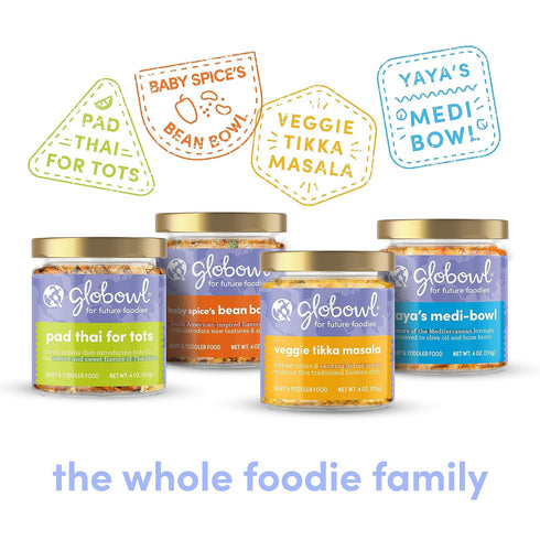 Globowl Stage 3 Baby Food & Toddler Meals, 6+ Months Early Allergen Introduction, Baby Led Weaning, International Whole Food Snacks for Toddlers, ...
