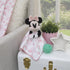 Disney Minnie Mouse White, Pink, and Aqua Rainbow and Heart Lovey Security Blanket...