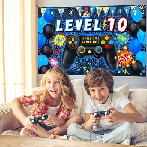 Vlipoeasn 10th Boys Video Game Birthday Decorations - Backdrop...